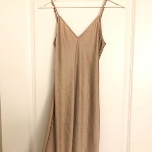 Wilfred Free "Christine" midi slip dress in taupe